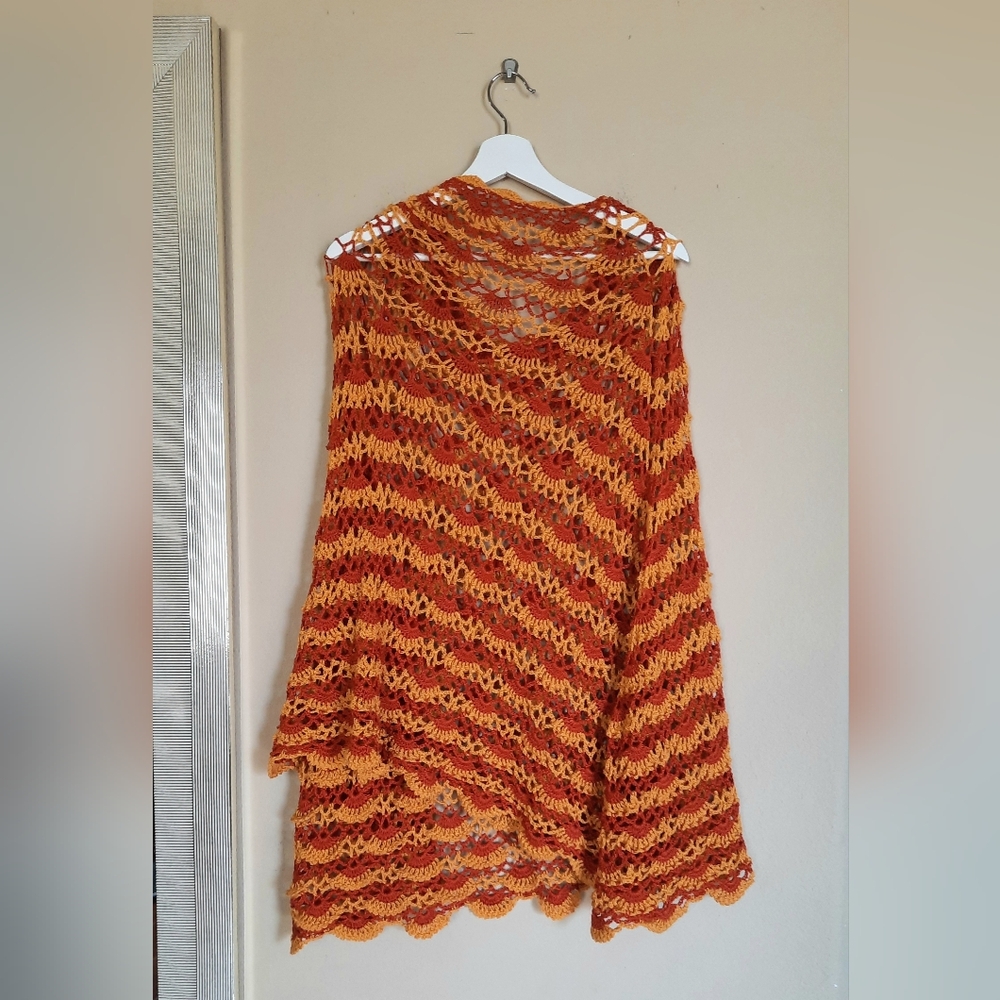 Crochet Cape Poncho Shawl Wrap Boho Bohemian Hippie Autumn Eclectic